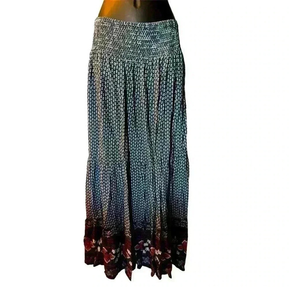 NWT Classic Country Full Length Skirt By Miami. Womens Sz M Elastic Waist - Picture 1 of 4